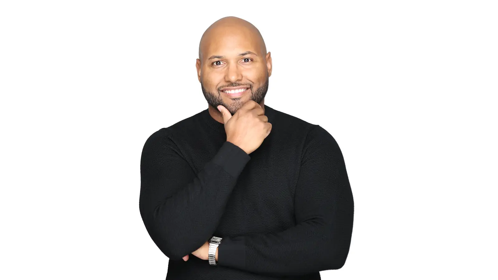 Jonathan Rivera smiling, headshot on a white background